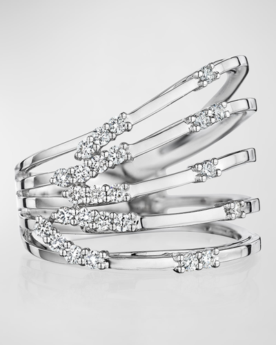 Shop Hueb 18k Luminus White Gold Ring With Diamonds