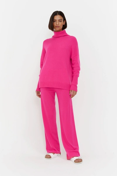 Shop Chinti & Parker Uk Fuchsia Cashmere Wide-leg Pants In Pink