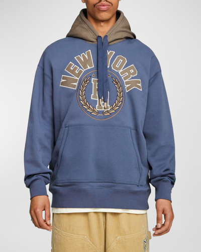 Shop Puma X Rhuigi Men's Hoodie With Micro-houndstooth Details In Blue
