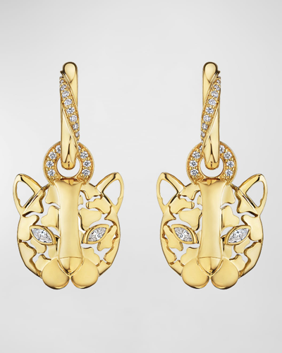 Shop Hueb 18k Onsa Yellow Gold Earrings With Diamonds