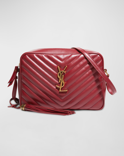 Shop Saint Laurent Lou Medium Ysl Camera Bag With Tassel In Quilted Leather In 1112 Storm