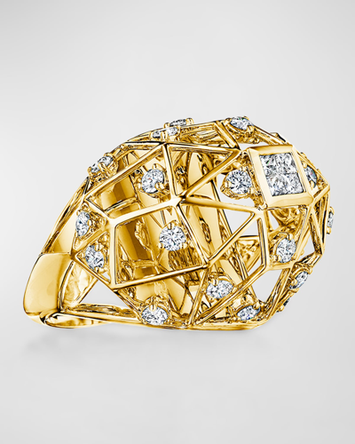 Shop Hueb 18k Estelar Yellow Gold Ring With Diamonds