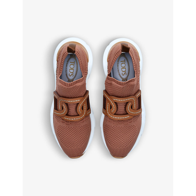 Shop Tod's Run 54c Calzino Mesh Low-top Trainers In Brown