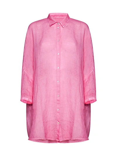 Shop 120% Lino Shirts In Fuxia Soft Fade
