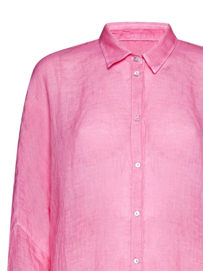 Shop 120% Lino Shirts In Fuxia Soft Fade
