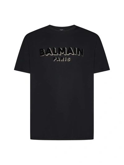 Shop Balmain T-shirts And Polos In Noir/noir/or Ego