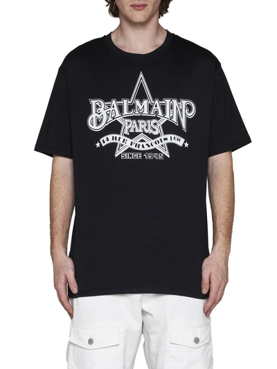 Shop Balmain T-shirts And Polos In Noir/blanc