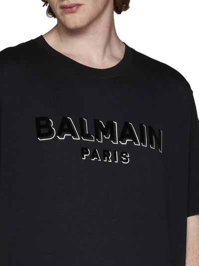 Shop Balmain T-shirts And Polos In Oir/noir/argent