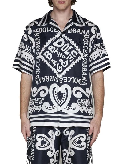 Shop Dolce & Gabbana Shirts In Dg Marina F Blu