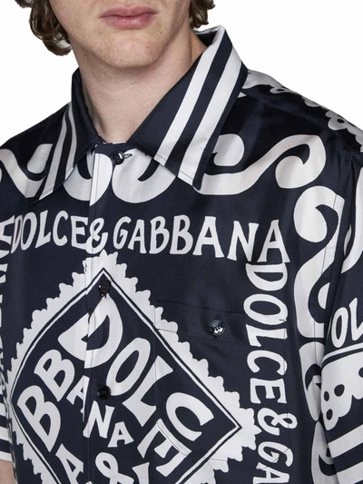 Shop Dolce & Gabbana Shirts In Dg Marina F Blu