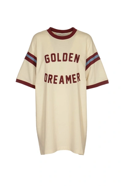 Shop Golden Goose T-shirts And Polos In Heritage White/ Windsor Wine