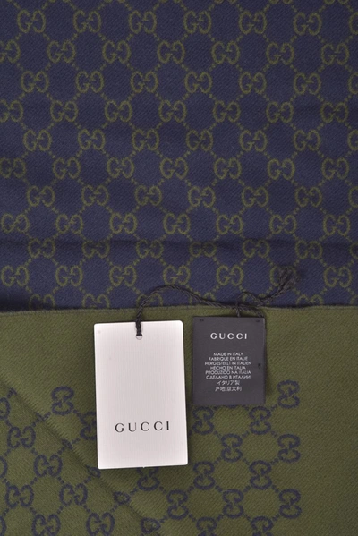 Shop Gucci Scarf Scarves Foulard In Blue
