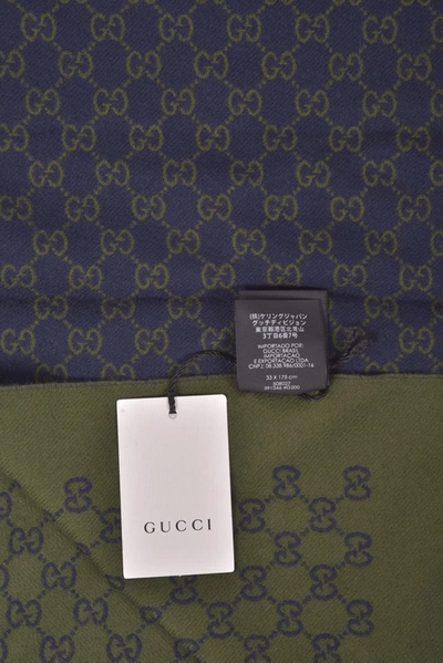Shop Gucci Scarf Scarves Foulard In Blue