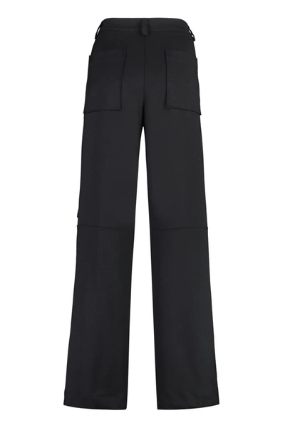 Shop P.a.r.o.s.h . Wool Cargo Trousers In Black
