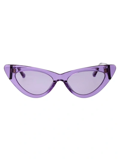 Shop Attico The  Sunglasses In 09 Purple Gold Purple