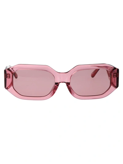 Shop Attico The  Sunglasses In 04 Powder Pink Silver Pink