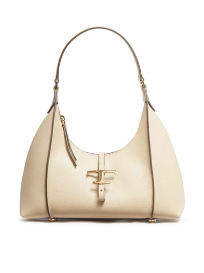Shop Tod's Shoulder Bags In Nude & Neutrals