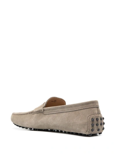 Shop Tod's Rubberized Moccasins Shoes In Nude & Neutrals