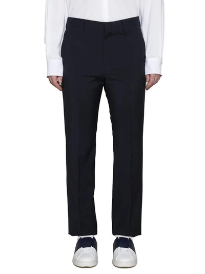 Shop Valentino Trousers In Blue