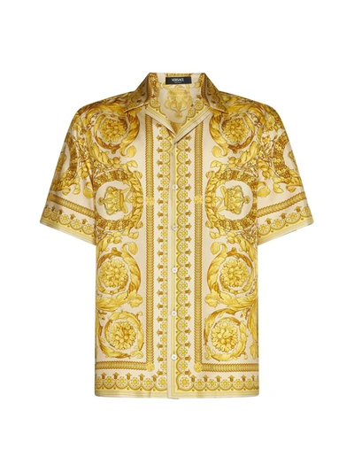 Shop Versace Shirts In Champagne