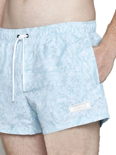 Shop Versace Underwear Sea Clothing In Pale Blue