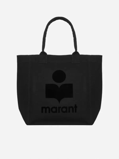 Shop Isabel Marant Yenky Cotton Tote Bag In Black