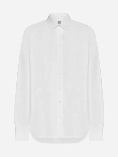 Shop Totême Cotton Shirt In Whtie