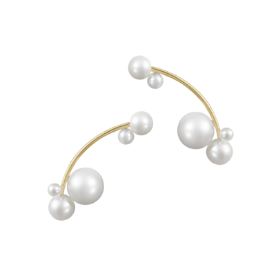 Shop Sophie Bille Brahe Stellari Earring In 14k Yellow Gold,freshwater Pearls