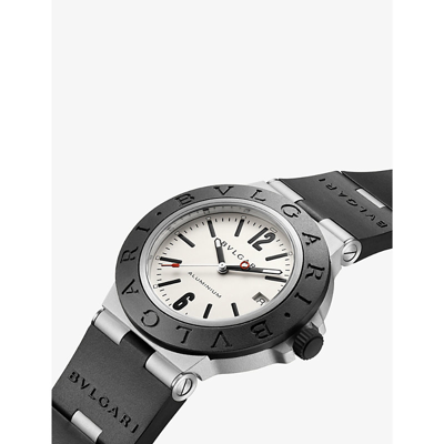 Bvlgari Rubber Aluminium Titanium Automatic Watch In Rubber