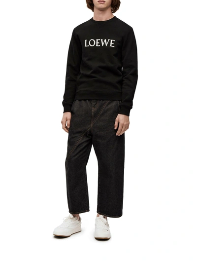 Shop Loewe Embroidered Sweatshirt In Black