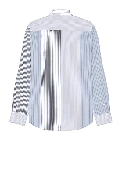 Shop Club Monaco Multi Stripe Long Sleeve Shirt In Blue Mix