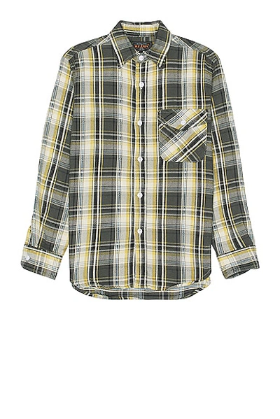 Shop Beams Guide Dobby Nel Check Shirt In Grey