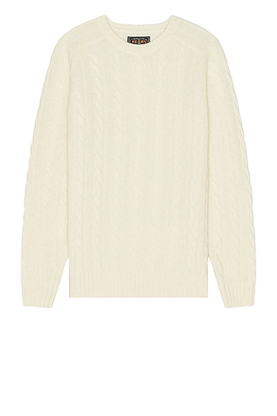 Shop Beams Cable Sweater In Off White