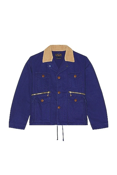 Shop Beams Fish-hunting Heavy Oxford Jacket In Blue