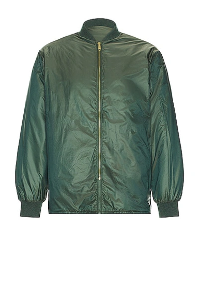Shop Beams Rev Puff Ripstop Jacket In Green