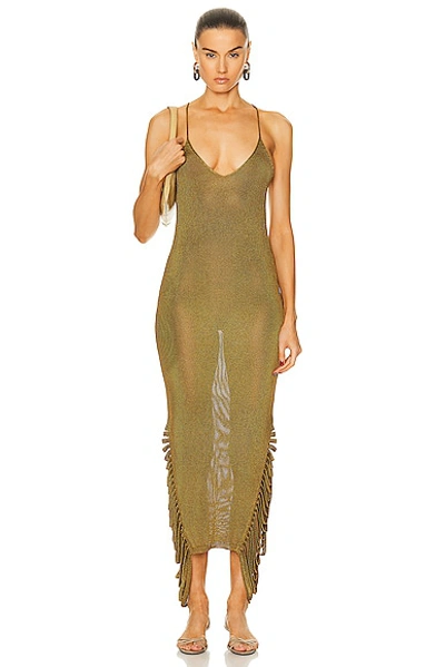 Shop Aisling Camps Stalactite Slip Dress In Gold