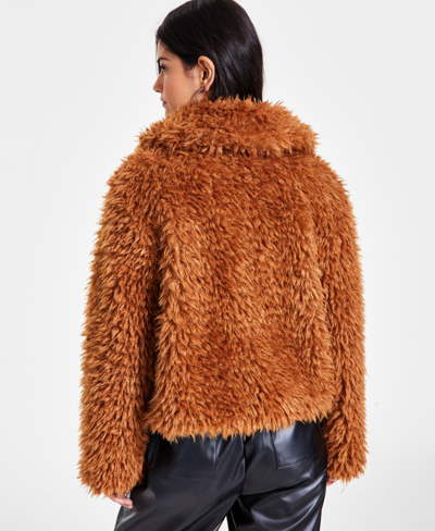 Shop Bar Iii Women's Sherpa Jacket, Created For Macy's In Pure Copper