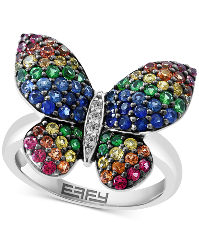 Shop Effy Collection Multi Precious 1-3/4 Ct. T.w. Ring In Sterling Silver