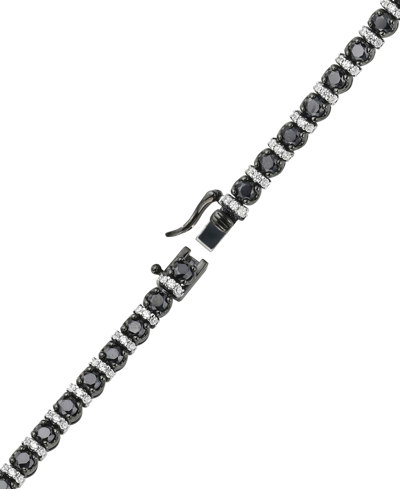 Macy's Diamond Black & White Diamond Tennis Bracelet (5 Ct. T.w.) In Sterling Silver & Black Rhodium-plate In Sterling Silver