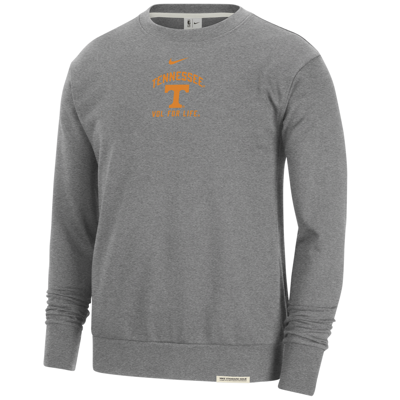 Shop Nike Tennessee Standard Issue  Men's College Fleece Crew-neck Sweatshirt In Grey