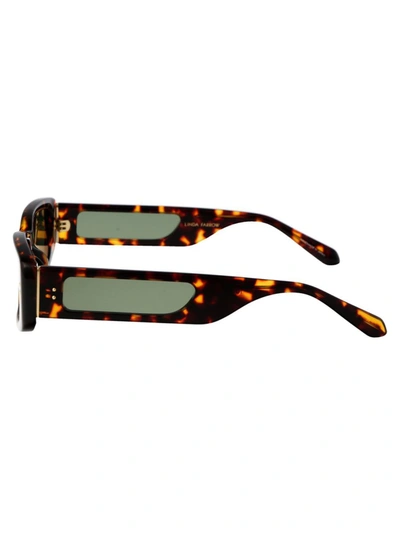 Linda Farrow Talita Sunglasses In 02 Dark T-shell Light Gold Green
