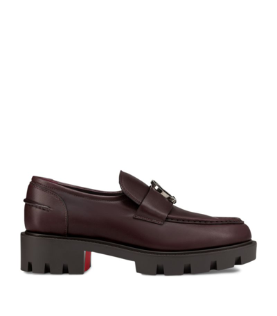 Shop Christian Louboutin Lug Leather Loafers In Purple