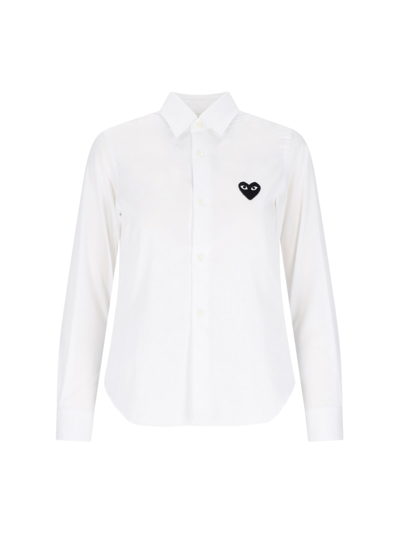Shop Comme Des Garçons Play Logo Shirt In White