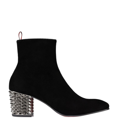 Shop Christian Louboutin Velvet Rosarocks Ankle Boots 70 In Multi