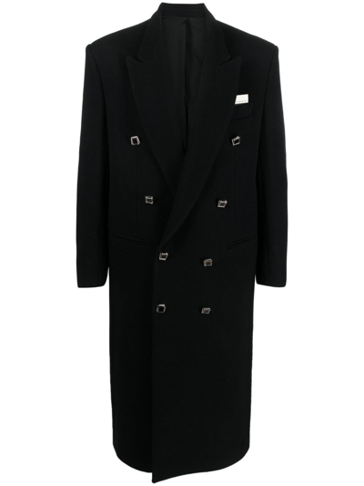 Shop Canaku Double-breasted Coat In ブラック