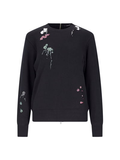 Shop Undercover Embroidery Crewneck Sweatshirt In Black  