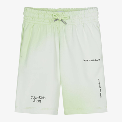 Shop Calvin Klein Boys Lime Green Spray Paint Shorts