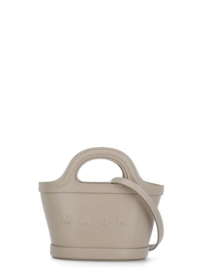 Shop Marni Tropicalia Hand Bag In Grey