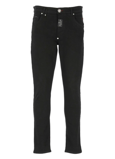 Shop Philipp Plein Cotton Jeans In Black