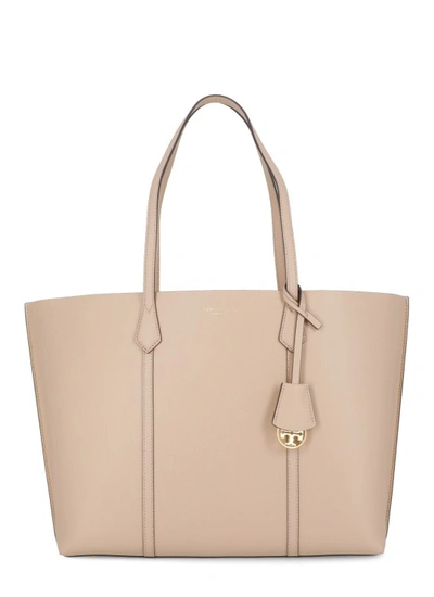 Shop Tory Burch Perry Triple Compartment Shopping Bag In Neutrals
